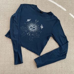 Urban Outfitters Long Sleeve Constellation Crop Top